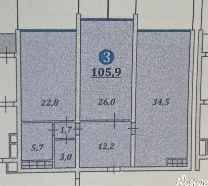3-комн квартира ул Шмидта, 3,  д. 3