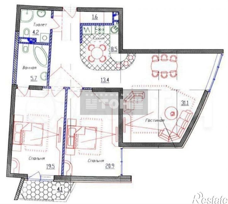 3-комн квартира ул. Крымская, д.3, корп. 1