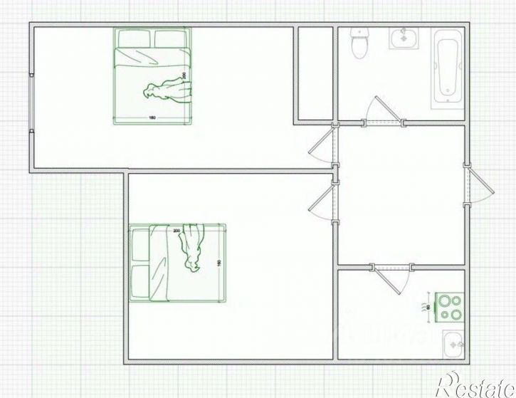 2-комн квартира ул Туристическая, 3,  д. 3
