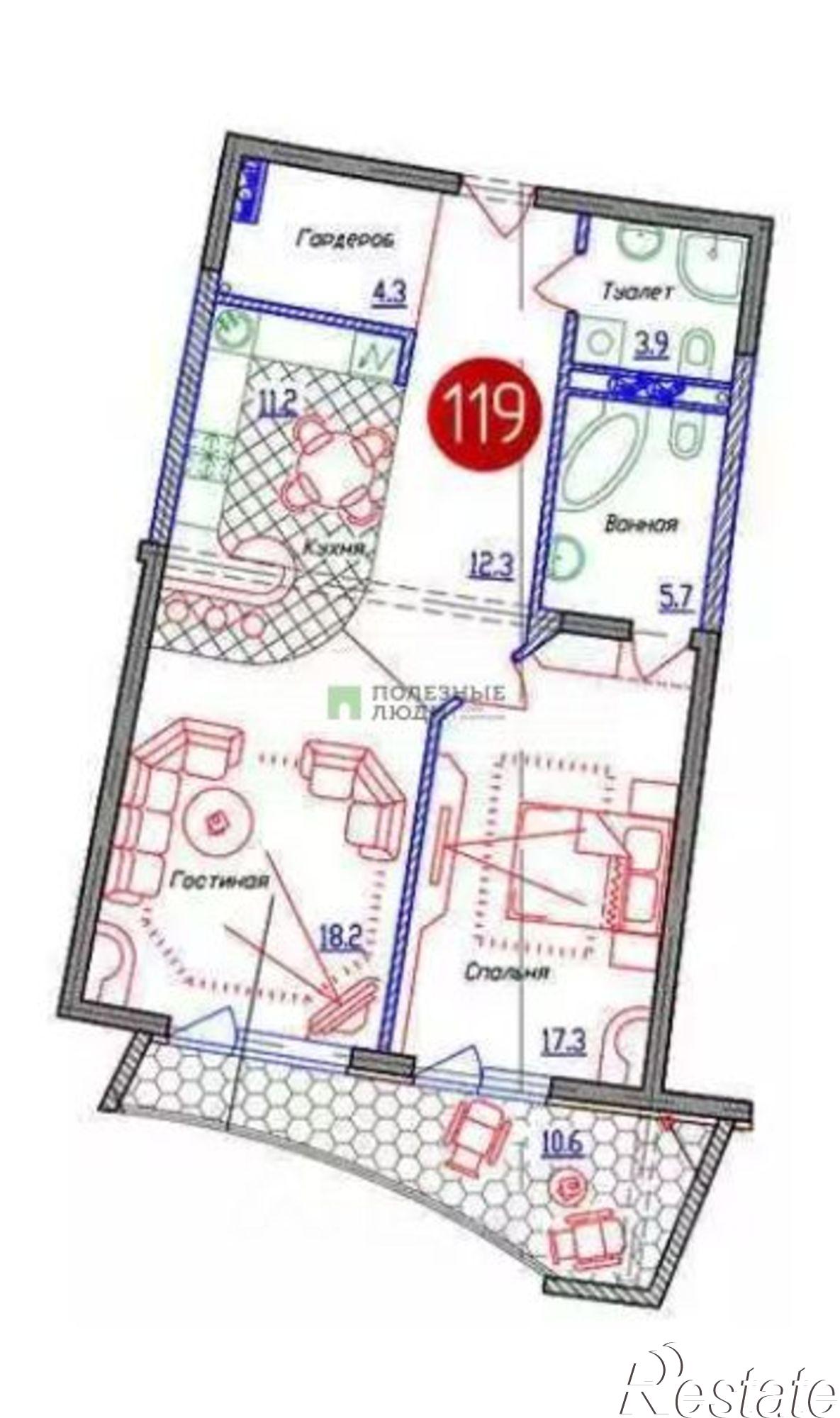 Купить квартиру за 37 000 000 рублей на Крымская улица, 3 к2