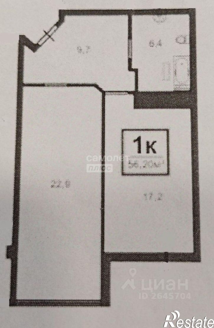 1-комн квартира ул Крымская, 22 21,  д. 22 21,  к. 21