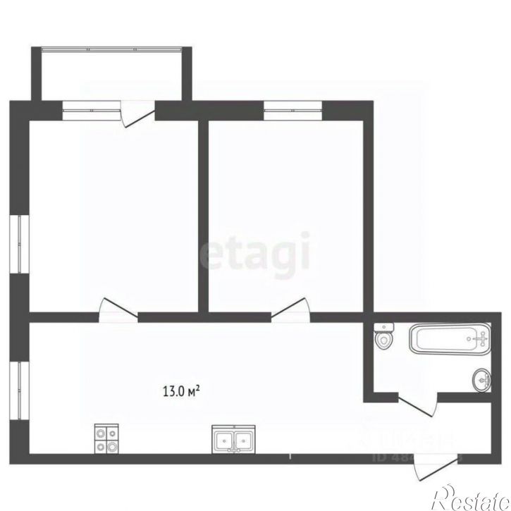 2-комн квартира ул Толстого, 51,  д. 51