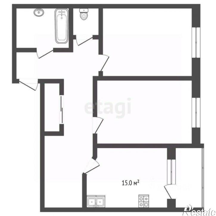2-комн квартира Туристическая улица, 4Г к2А,  д. 4Г к2А