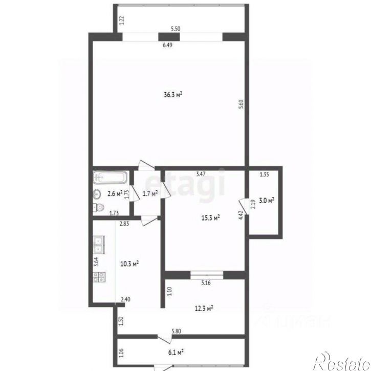 2-комн квартира улица Островского, 139,  д. 139