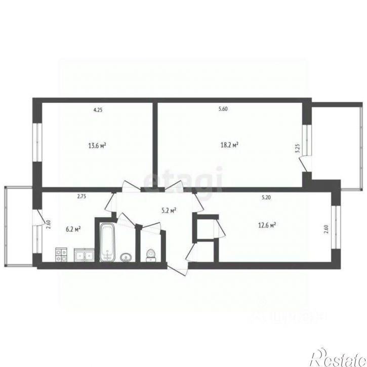 3-комн квартира ул Дружбы, 12,  д. 12