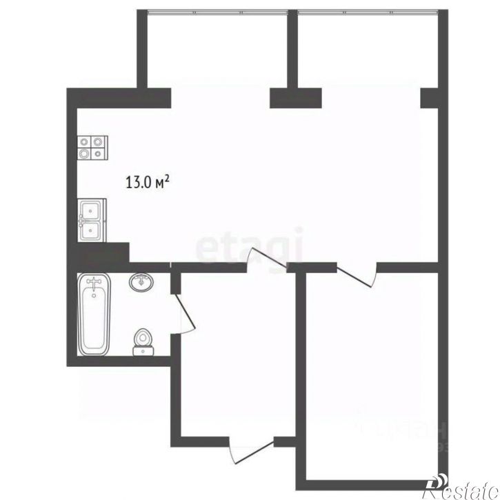 1-комн квартира ул Просторная, 3,  д. 3