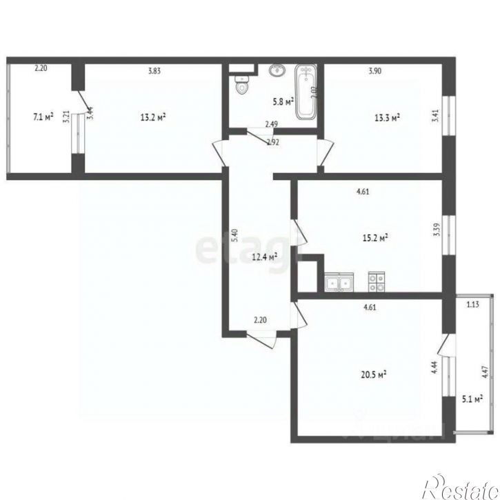 3-комн квартира ул Жуковского, 18,  д. 18
