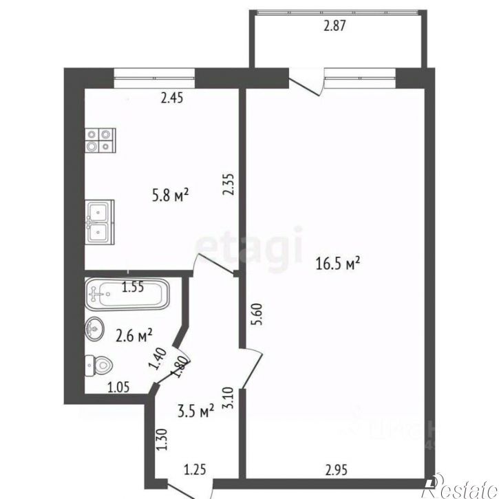 1-комн квартира ул Островского, 44,  д. 44