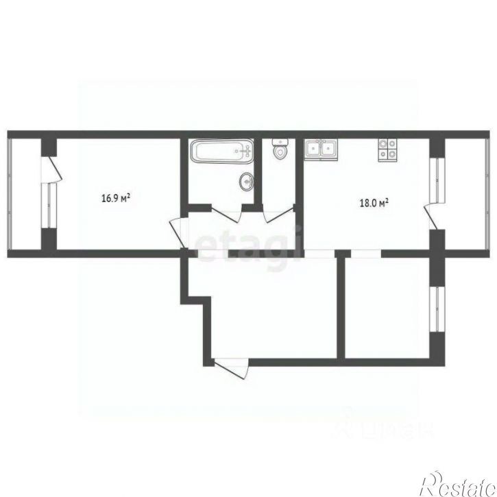 3-комн квартира ул Черноморская, 35,  д. 35