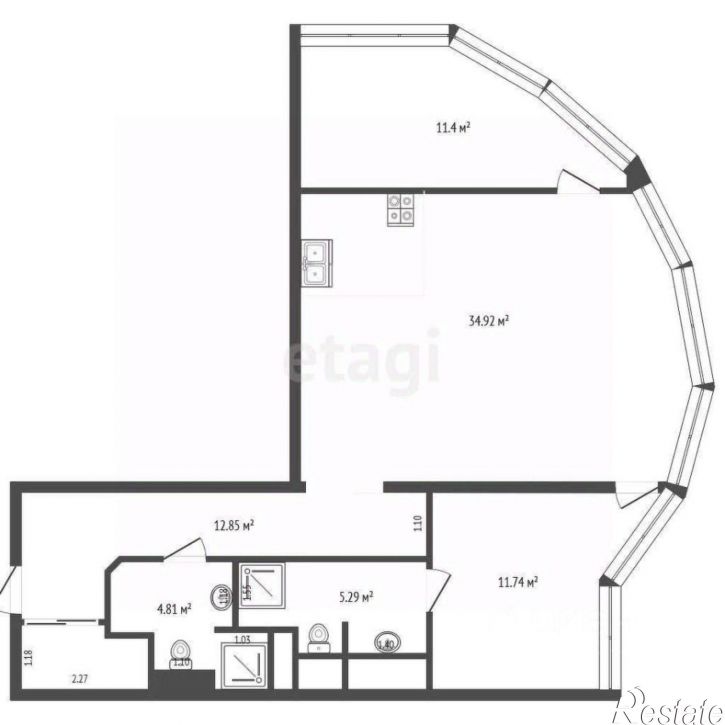 3-комн квартира ул Шмидта, 3,  д. 3