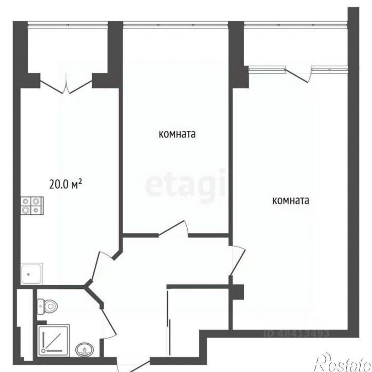 2-комн квартира ул Крымская, 22 1,  д. 22 1,  к. 1