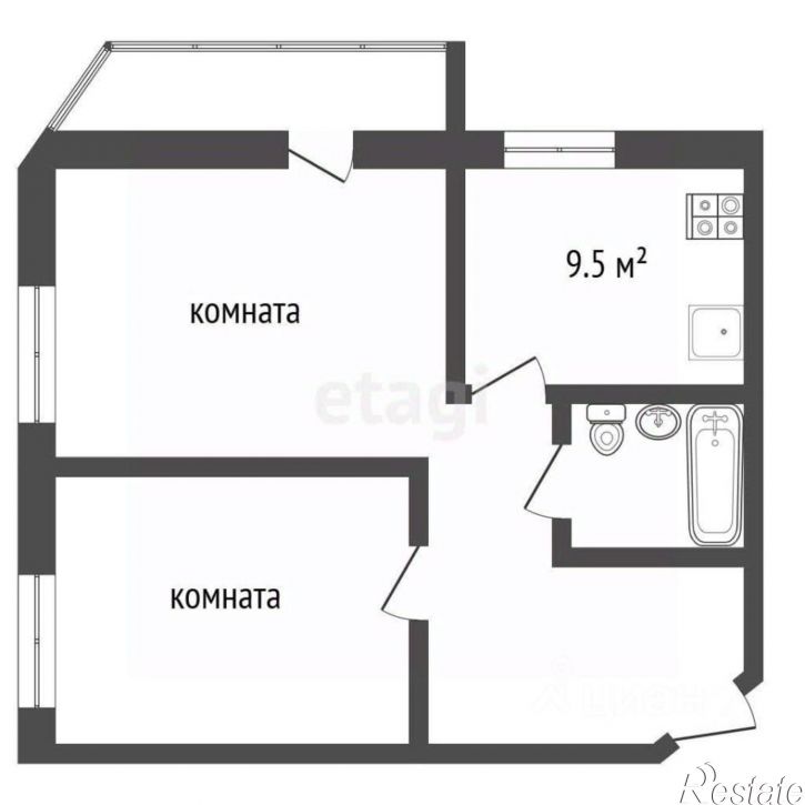 2-комн квартира ул Крымская, 22 12,  д. 22 12,  к. 12