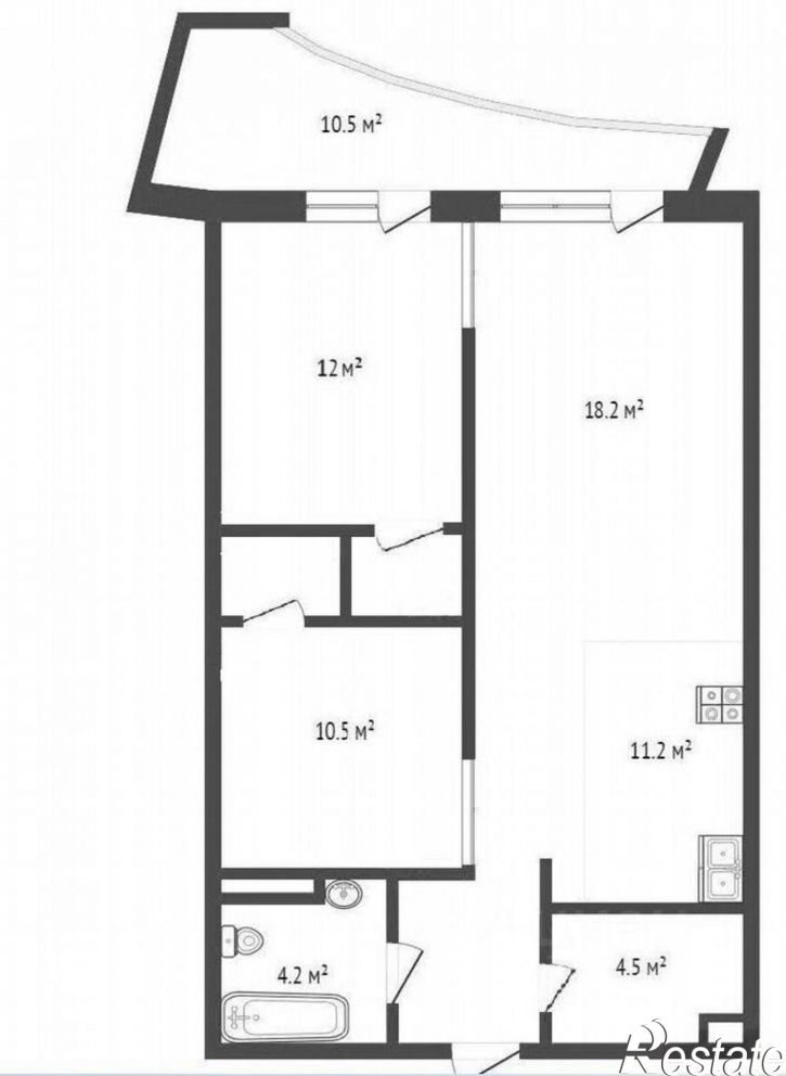 2-комн квартира ул Крымская, 3 2,  д. 3 2,  к. 2