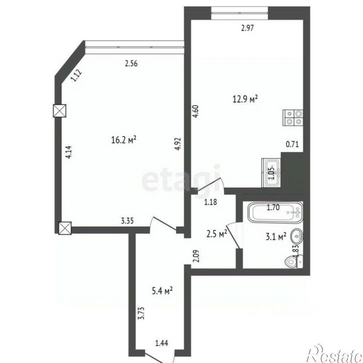 1-комн квартира ул Грибоедова, 31,  д. 31