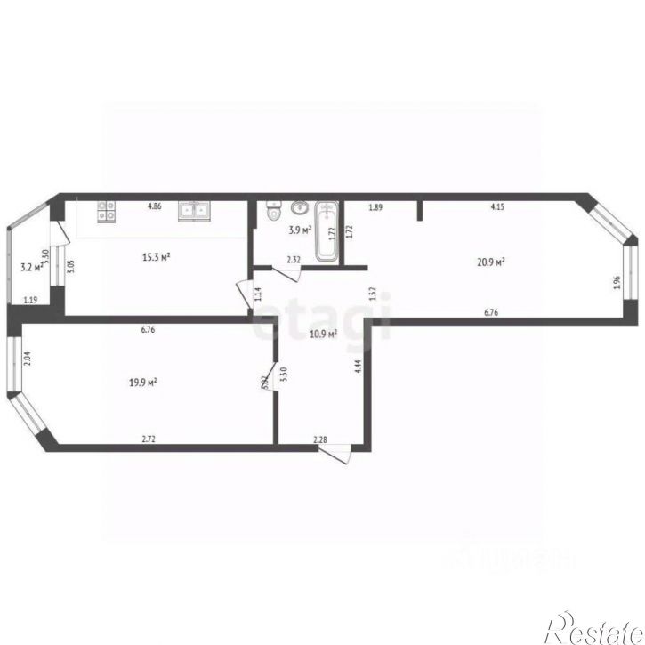 2-комн квартира ул Жуковского, 4А,  д. 4А