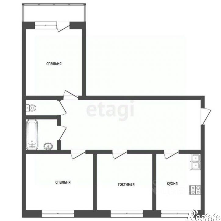 3-комн квартира