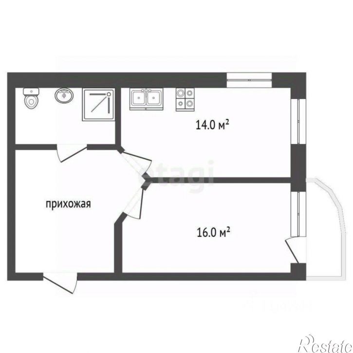 1-комн квартира ул Крымская, 22 8,  д. 22 8,  к. 8