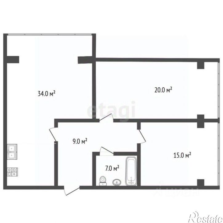 3-комн квартира Парусный пр-д, 1,  д. 1