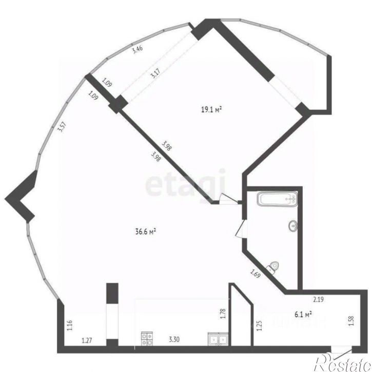 1-комн квартира ул Крымская, 19Е,  д. 19Е