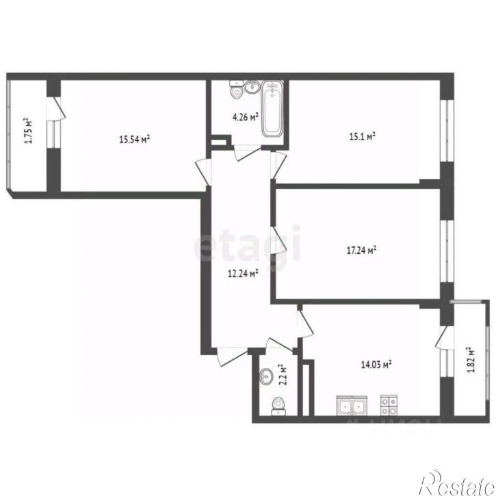 3-комн квартира Больничный пер, 15,  д. 15