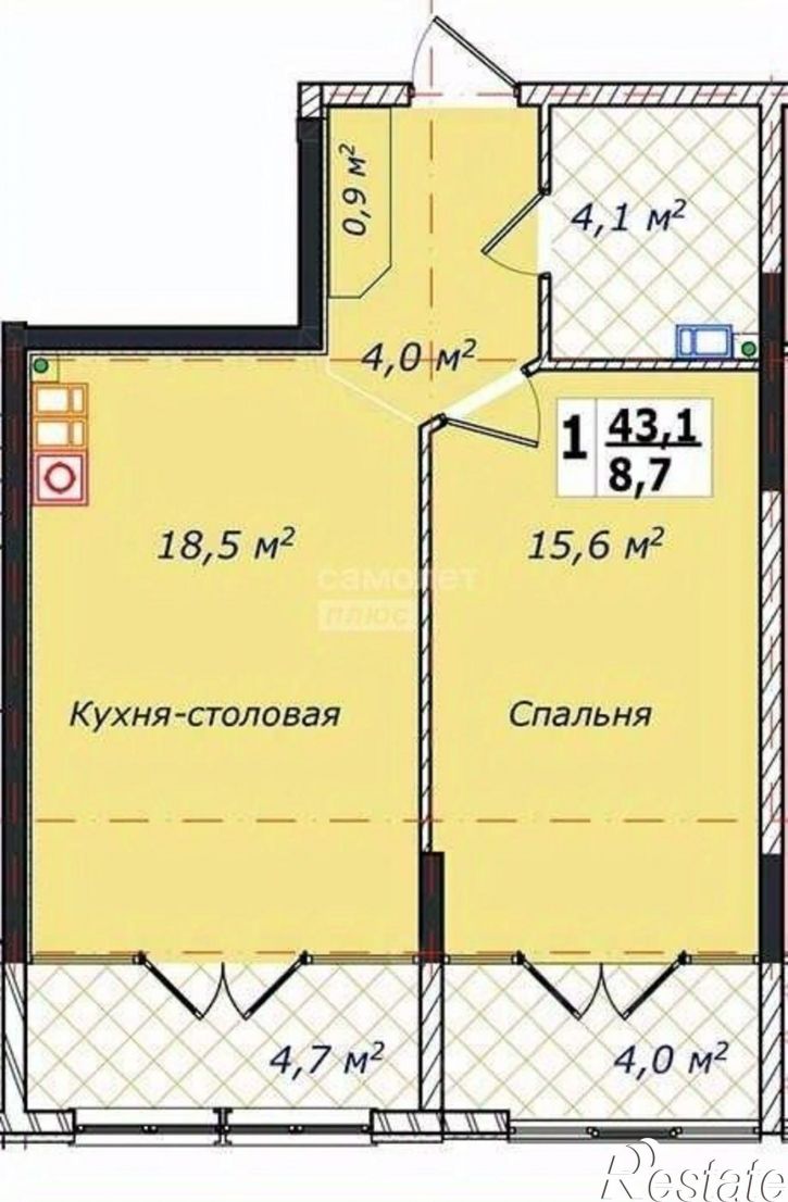 1-комн квартира Верхняя улица, 4 к2,  д. 4 к2
