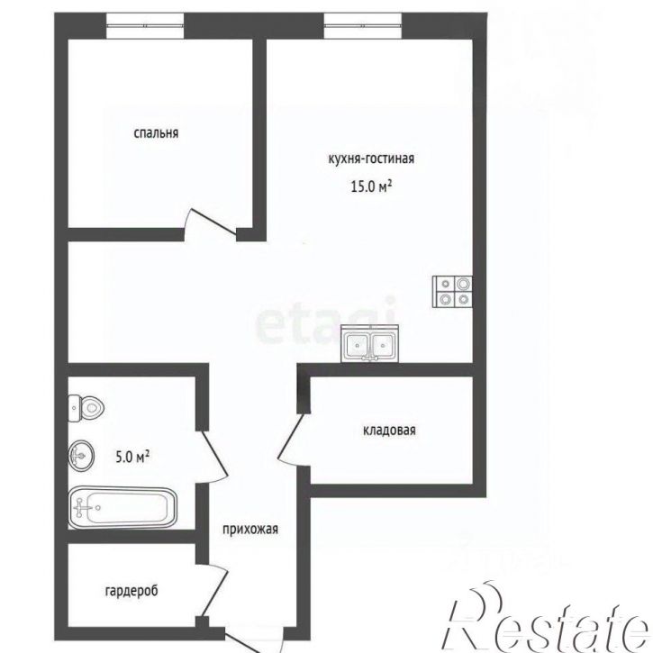 1-комн квартира Крымская улица, 22 к13,  д. 22 к13
