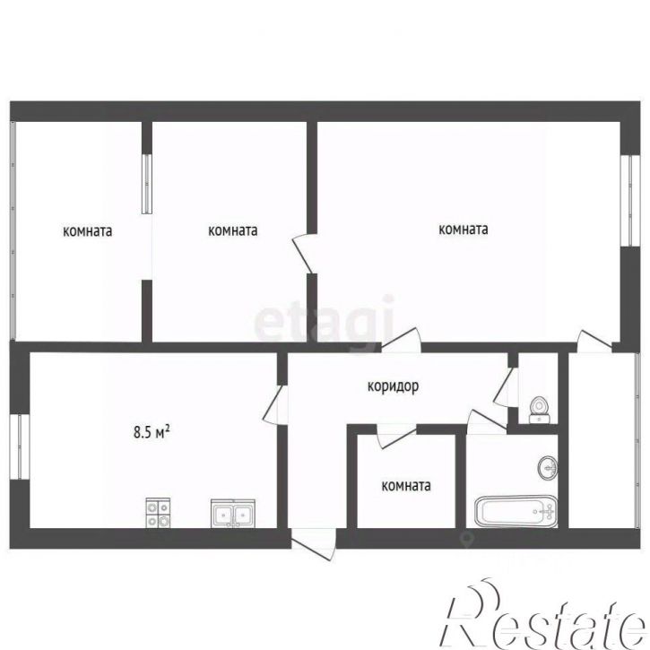 3-комн квартира улица Островского, 152,  д. 152