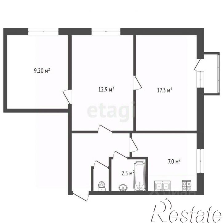 3-комн квартира Советская улица, 69,  д. 69